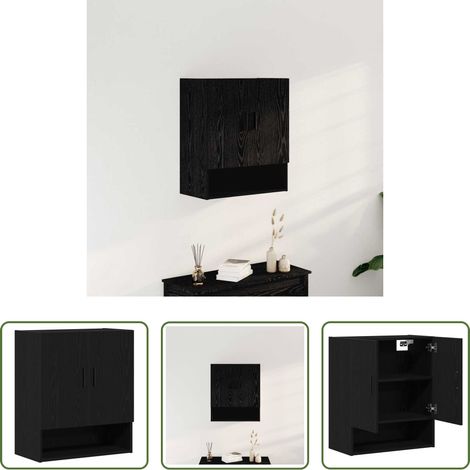Rangement - Meuble mural Chêne noir 60 x 31 x 70 cm Bois d'ingénierie (1/5)
