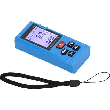 Télémètre Laser Haute Précision Portable avec Détecteur à Lumière Rouge, Testeur de Distance à Main, Longe Incluse, pour Chantier et Bricolage (1/5)