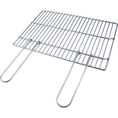 Sandrigarden 7913610 Graticola per Barbecue Acciaio Cromato Manici Richiudibili 450x330 mm