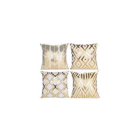 Lot de 2 Housses de Coussin Vert Feuilles, 45x45 cm, Polyester, Décoration Moderne pour Canapé, Jardin, Salon