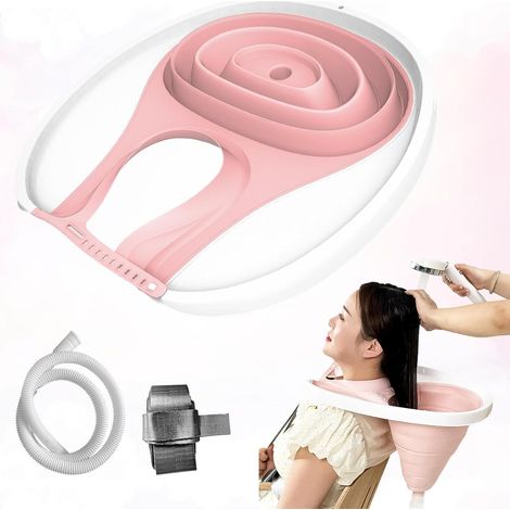 Lavage de cheveux pliable, lavabo portable pour shampooing, lavabo mobile avec tuyau de vidange pour personnes handicapées, femmes enceintes et personnes âgées lavant les cheveux au lit