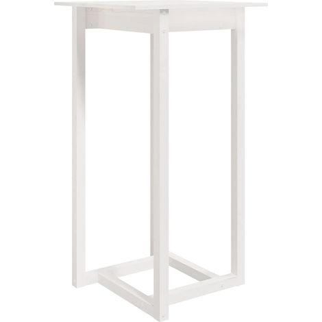 Table de bar Blanc 60x60x110 cm Bois massif de pin vidaXL (1/5)