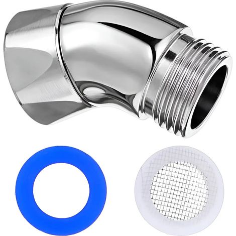 Adaptateur de coude de douche argent