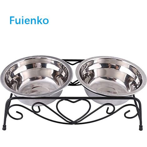Gamelle pour Chien 4 Hauteurs RéGlables pour Petits Chien Chat de Compagnie Moyens et Grands Noir (1/4)
