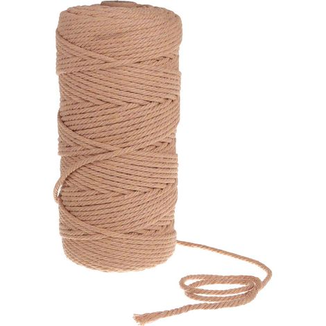 AGE 3mmx100m corde torsadée en coton beige naturel bricolage corde en coton tissé à la main (1/3)
