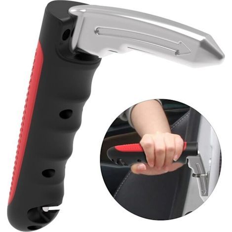 Poignée de porte pour personnes âgées, poignée d'assistance pour voiture - béquille de voiture, coupe-ceinture de sécurité, brise-vitre et support de véhicule pour personnes âgées et (un paquet)
