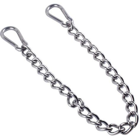 Lntyq Chaîne de chaise suspendue, chaîne avec deux mousquetons, crochets de balançoire, Chaîne de chaise suspendue en acier inoxydable avec deux mousquetons pour chaise suspendue intérieure extérieure (1/5)