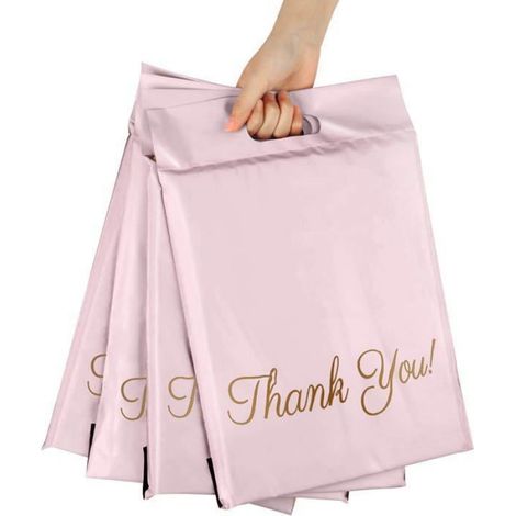 Enveloppe Plastique D Expédition - 32 x 40 cm + Rabat 6 cm + Épaisseur 5 cm - Imperméable Et Résistante Avec Poignée - Rose - Lot De 100 Pièces (1/3)