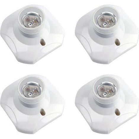 Douille Plafond E27 à Visser, AC 220-240V, Support Douille pour Ampoule LED, Base Plafonnier Culot E27, lot de 4