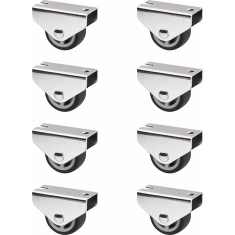 8er Set SO-TECH Kastenrolle PASSAU (Ø 30 mm, für Unterbaumontage, dunkelgrau)