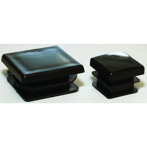 Embout rentrant à ailettes carré noir 100 x 100 mm - BOUILLER PLASTIQUES