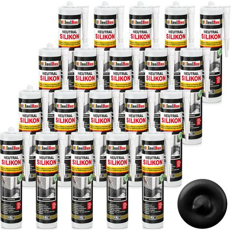 Neutralsilikon Naturstein Silikon Marmor Sanitär Inn/Auß 20 x 300ml Schwarz (1/5)