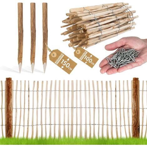 Kit Ganivelle Bogateco 100x500 cm avec 3 Poteaux de 150 cm inclus (1/5)