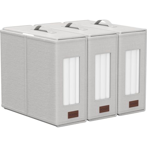 Set de 3 organiseurs de draps de lit blancs
