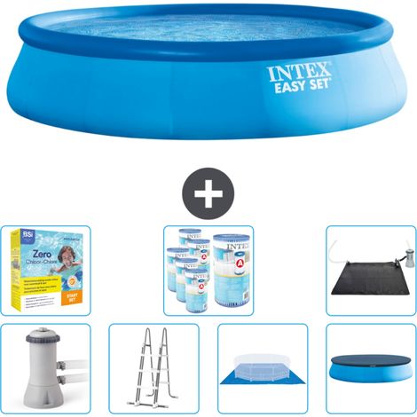Intex runder aufblasbarer Easy Set-Schwimmpool – 457 x 107 cm – Blau – Inklusive Zubehör CB50 (1/4)
