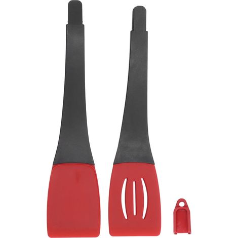 Pinze da cucina in silicone – resistenti alle alte temperature – 3 in 1 – con blocco – per cucinare – rosso e nero
