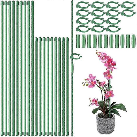 28 tuteurs pour plantes, supports réglables, avec 28 anneaux et 14 connecteurs. (1/5)