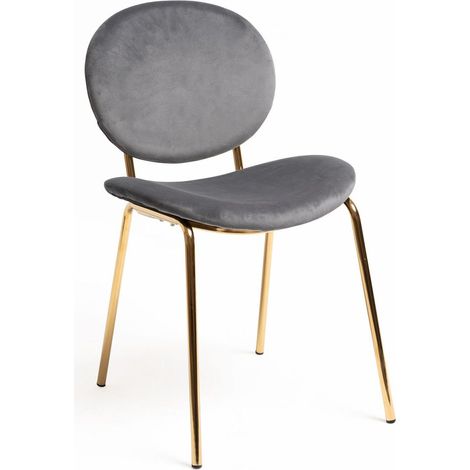 Sillas Comedor - Silla Lenor Golden Terciopelo - Gris (1/5)