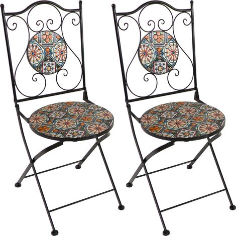 Axi Amélie 2 Chaises Bistrot, Pliantes, Mosaique, Casa Del Sol Assises Style Bistrot, Chaises De Jardin Pour Extérieur/Balcon/Terrasse - 38,5 X 45 X 90 Cm (1/5)