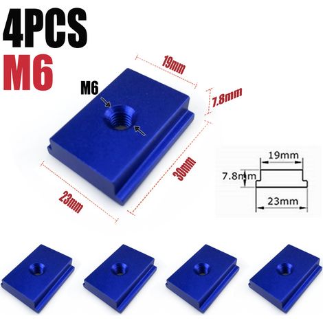 M6 Blue Slider 4 Glissière à rainure en T type 30, bloc coulissant à rainure en T, écrou coulissant à rainure en T M6 M8 pour le travail du bois (1/5)