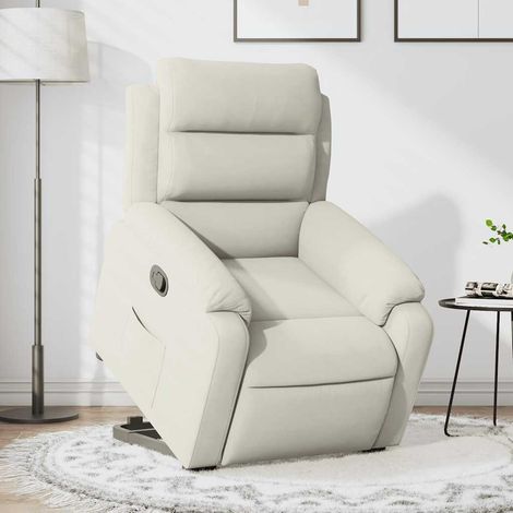 Relaxsessel mit Aufstehhilfe Creme Samt (1/5)