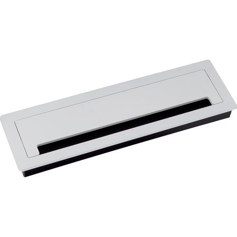 SANS MARQUE Passe-câble avec amortisseur ALU 300x90x28mm blanc mat
