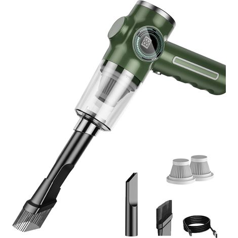 Aspirateur de voiture sans fil portable, mini souffleur de poussière - Vert (1/5)