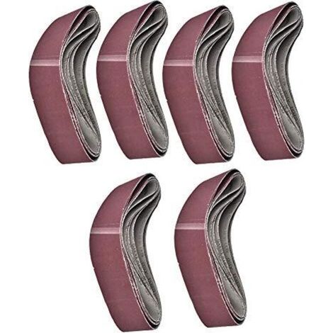 Lot de 6 bandes abrasives 915x100mm – Assortiment grains 60/80/100/120/150/180 – Pour ponçage bois dur et métal – Haute résistance à l'abrasion - GXK51-B (1/4)
