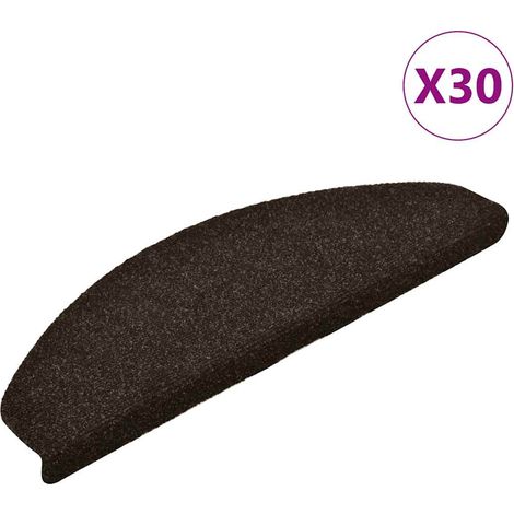 Maison Exclusive - Tappetini per scale autoadesivi 30 pz 65x21x4 cm marrone scuro semicircolari grandi