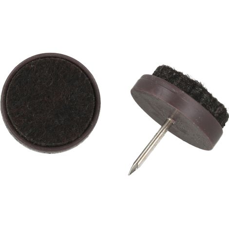 Scivoli in feltro tondi con chiodo Ø 20 mm. - marrone - 8 pz.
