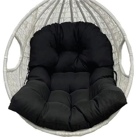 Black Hanging Basket Cushion 80120cm Outdoor Hanging Basket Cushion Waterproof Fabric Garden (1/5)
