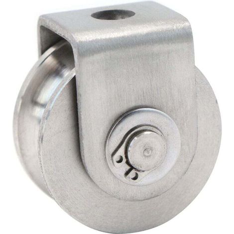 Einzelrolle, Seilrolle für Kabel, 40 mm, Edelstahl, Heberolle, Kletterrolle, Lastrollenrolle, Heberolle, Kapazität 30 kg   1  , Silber
