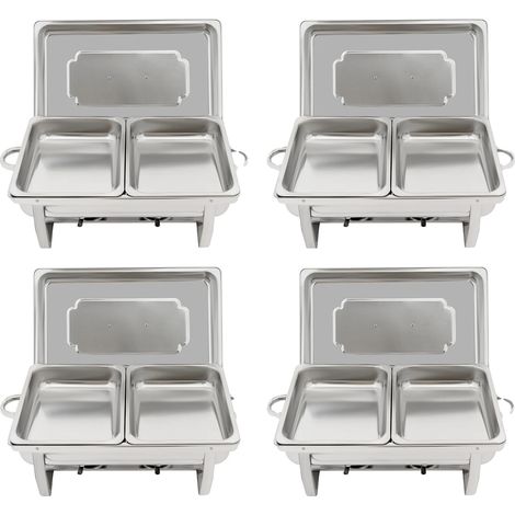 Servierplatte, moderner Edelstahl, Buffet-Set, Silber (1/2)