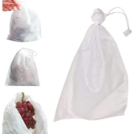 100 bolsas protectoras para frutas, verduras y uvas, antiinsectos, malla para control de plagas de aves, para jardín, impermeables, 240 x 350 mm (1/5)