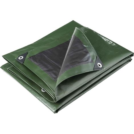 WerkaPro 10666 - Bâche industrielle - Ultra Lourde - 2x3 m - 240g/m2 - Réversible - Noire et Verte (1/5)