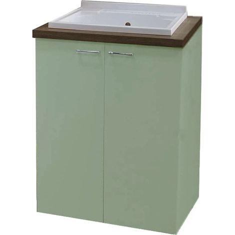 Mobile lavatoio 71x65 Ada caffe con ante salvia opaco (1/2)