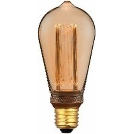 Lampadina decorativa Edison amber 6,4 cm filamento LED E27 dorata