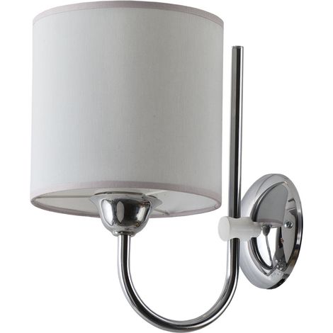 Applique classica cromata paralume grigio 1xE27 15W Jupiter
