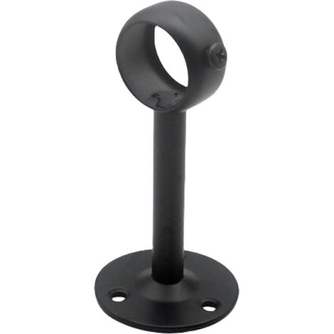 2 supports de tringle à rideaux de plafond robustes en acier inoxydable, noirs, 25 x 100 mm (1/5)