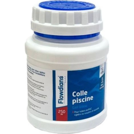 colle bleu 250 ml piscine pour PVC souple avec pinceau - Flowdians