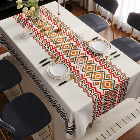 Nappe Rectangulaire Imprimé Floral - Résistante Taches et Chaleur - Table Basse 110x160cm (1/3)