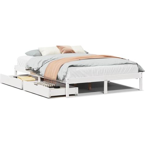 Maison Exclusive - Massivholzbett ohne Matratze Weiß 160x200 Kief