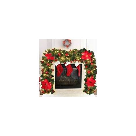 Guirlande lumineuse de Noël 270 cm Decoración real en PVC Para interior y exterior Compatible con 3 pilas AA