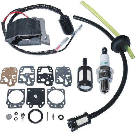 Ignition Coil Fuel Filter Line For Honda GX35 Engine Part Carburetor Repair Kit, Ignition Coil, Fuel Filter, Fuel Line Grommet Kit, Spark Plug, Carburetor Repair Kit (1/5)
