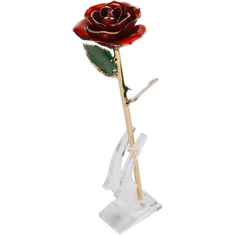 Roses préservées, plaquées or 24 carats, au lustre éclatant et aux détails raffinés, roses plaquées or exquises, idéales pour les fêtes d'anniversaire, les anniversaires de mariage et autres occasions (1/5)
