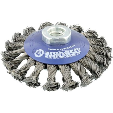 Brosse conique en acier tressé avec écrou M14 Ø 100 mm et garniture Ø 0,50 mm Osborn 0002622151 (1/3)