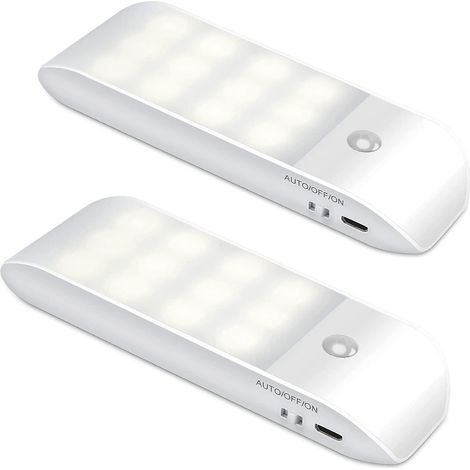 veilleuse Led Rechargeable, [lot De 2] Veilleuse Automatique Avec Dtecteur De Mouvement, Auto/on/off, Lampe De Placard Avec Bande Magntique Pour A (1/5)