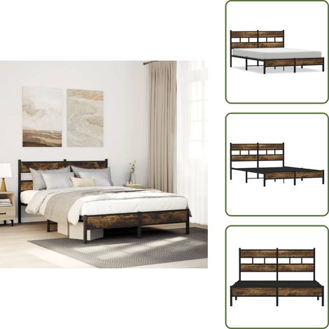 vidaXL Cadre de lit sans matelas avec tête de lit 140x190 cm (1/5)