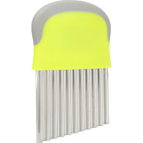 Cortador de patatas de acero inoxidable fabricado en plástico, material práctico, corte ondulado, corte duradero, disco ondulado uniforme, adecuado para cortar cebollas, patatas y frutas en la cocina. (1/5)