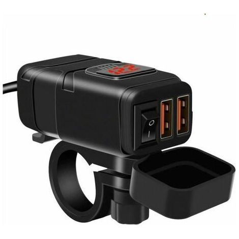 Chargeur de voiture USB, 6-30V, IP65, LED, résistant à l'eau, pour charger des appareils dans les véhicules.-AquaForge (1/5)
